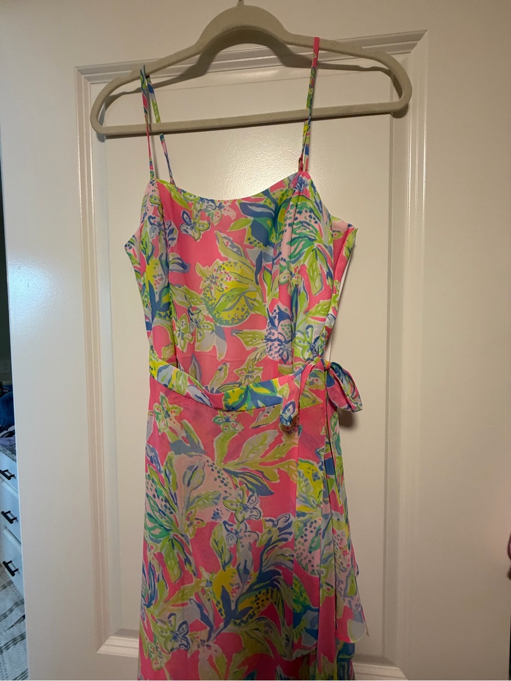 Lilly Pulitzer Pink Tropical Floral One-Piece with Tie